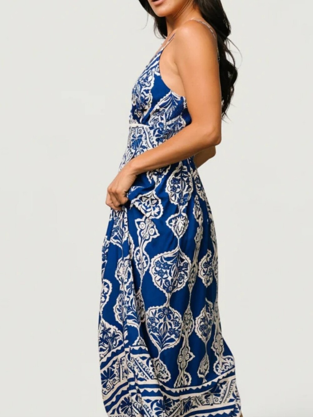 Baltic Born Deli Midi Dress Blue Print Size Small - Picture 12 of 12